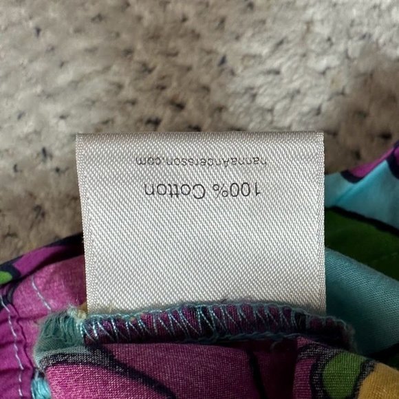 Hanna Andersson Dress Kids 6/7 Blue Purple Green Ribbon Trim Flowers - Picture 7 of 11